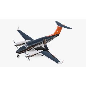 3D Twin Turboprop Civil Utility Aircraft Rigged